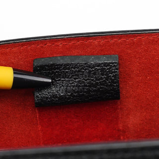 Gucci Black Leather Bamboo Tote Bag