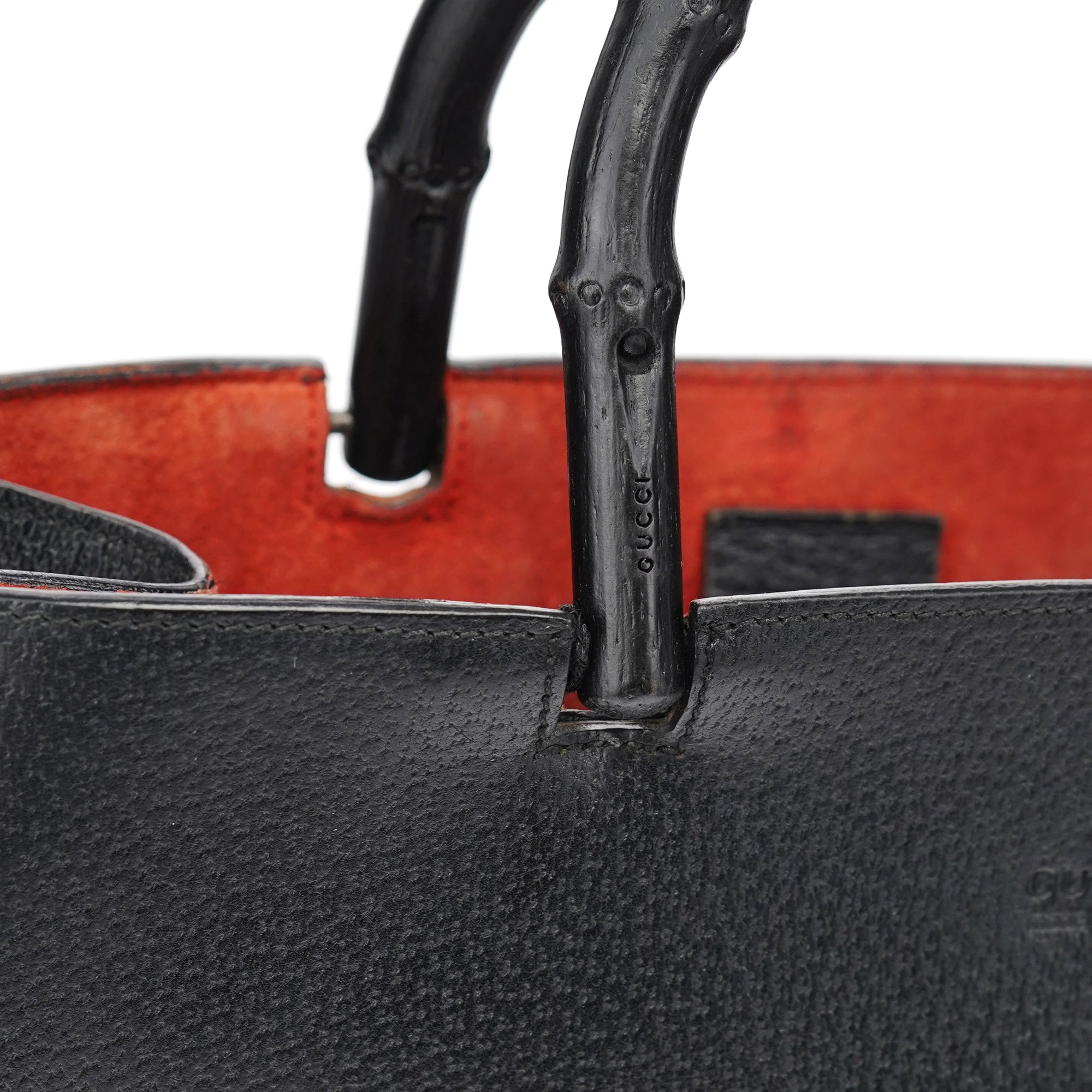 Gucci Sac cabas Bamboo en cuir noir