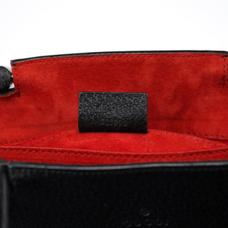 Gucci Black Leather Bamboo Tote Bag