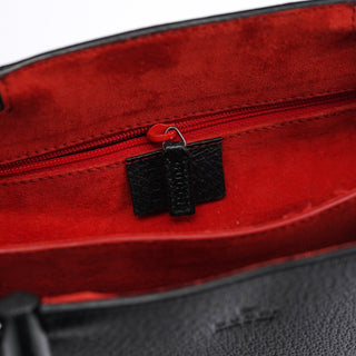 Gucci Black Leather Bamboo Tote Bag