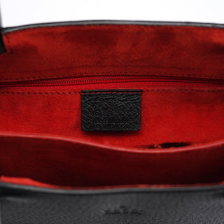 Gucci Black Leather Bamboo Tote Bag