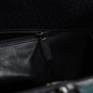 Gucci Black Leather Bamboo Tote Bag