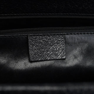 Gucci Black Leather Bamboo Tote Bag