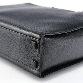 Gucci Black Leather Bamboo Tote Bag