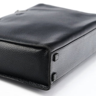 Gucci Black Leather Bamboo Tote Bag