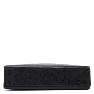 Gucci Black Leather Bamboo Tote Bag