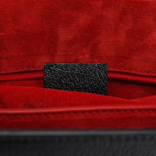 Gucci Black Leather Bamboo Tote Bag