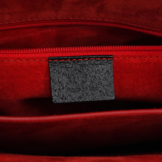 Gucci Black Leather Bamboo Tote Bag