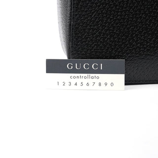 Gucci Black Leather Bamboo Tote Bag