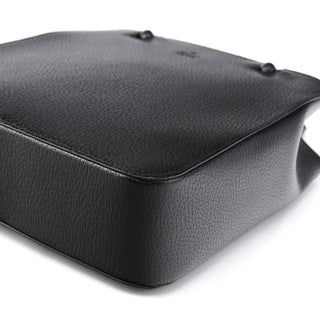 Gucci Black Leather Bamboo Tote Bag