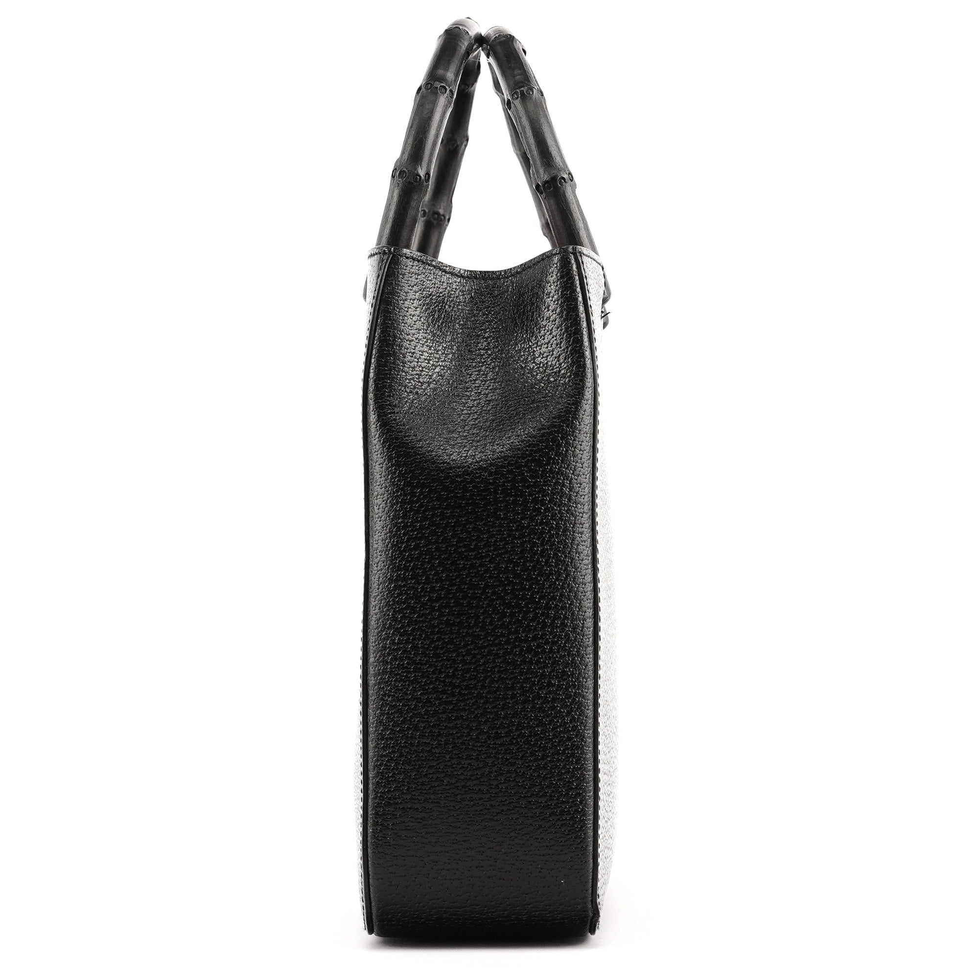 Gucci Sac cabas Bamboo en cuir noir