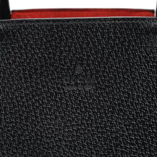 Gucci Black Leather Bamboo Tote Bag