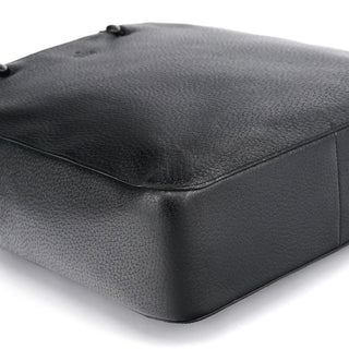 Gucci Black Leather Bamboo Tote Bag