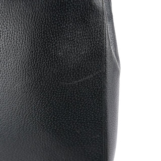 Gucci Black Leather Bamboo Tote Bag