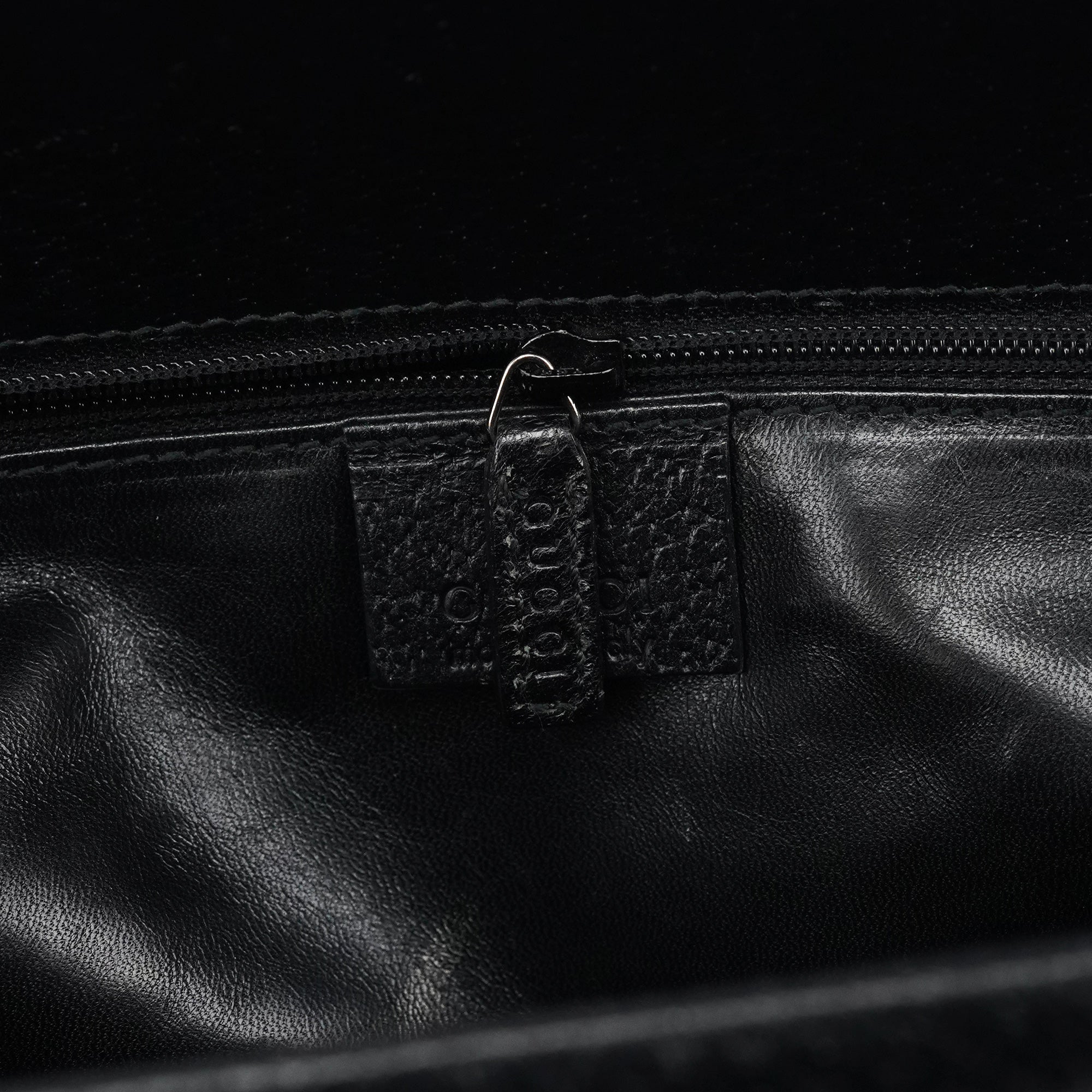Gucci Black Leather Bamboo Tote Bag