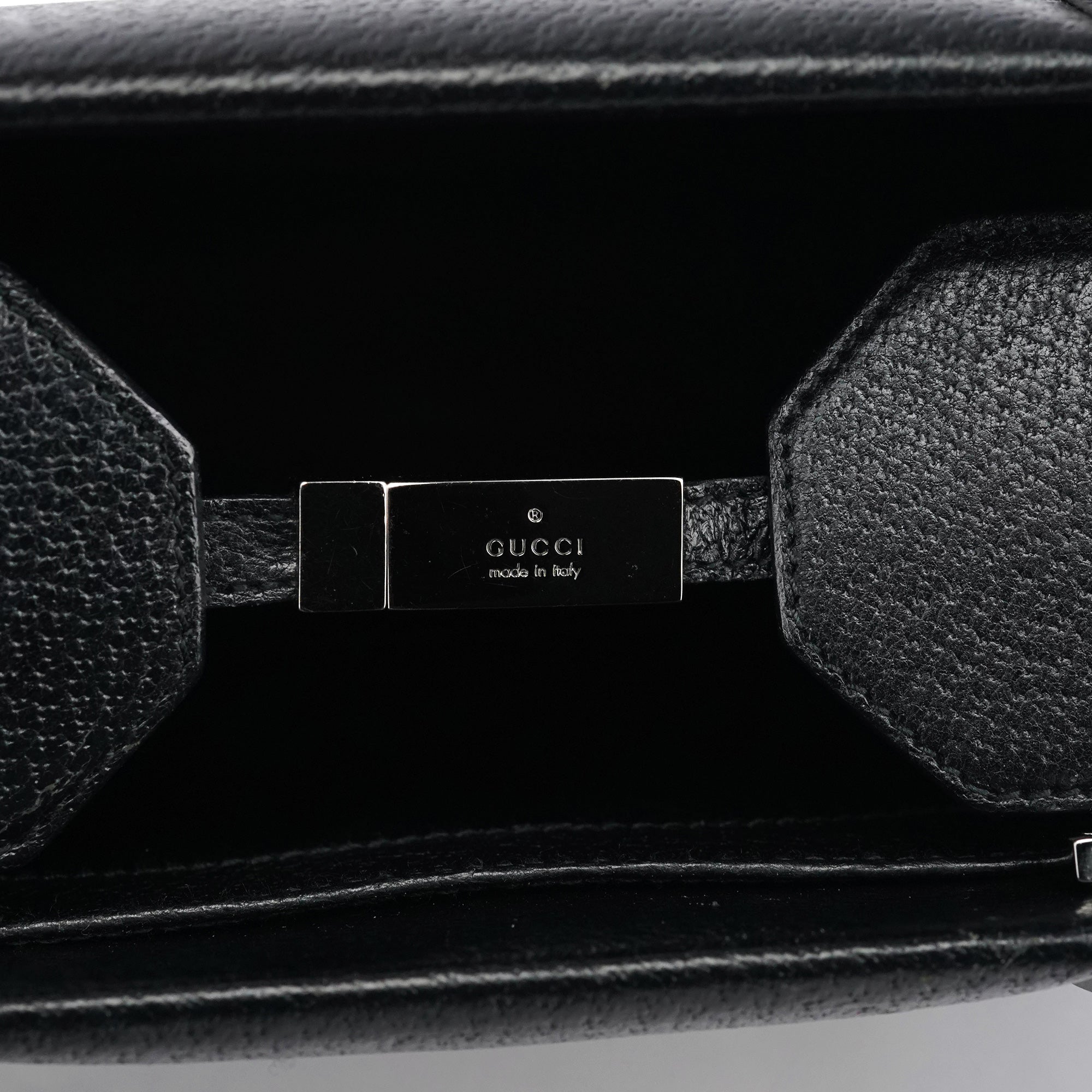 Gucci Black Leather Bamboo Tote Bag