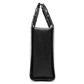 Gucci Black Leather Bamboo Tote Bag