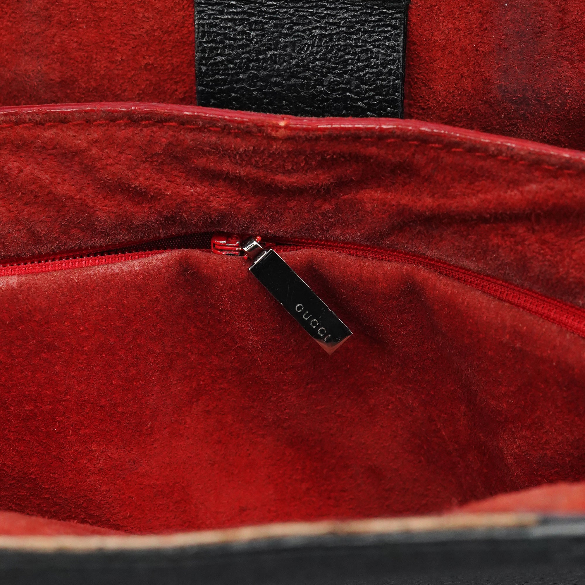 Gucci Black Leather Bamboo Tote Bag