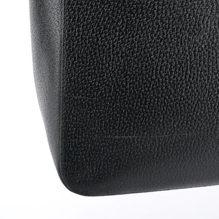 Gucci Black Leather Bamboo Tote Bag