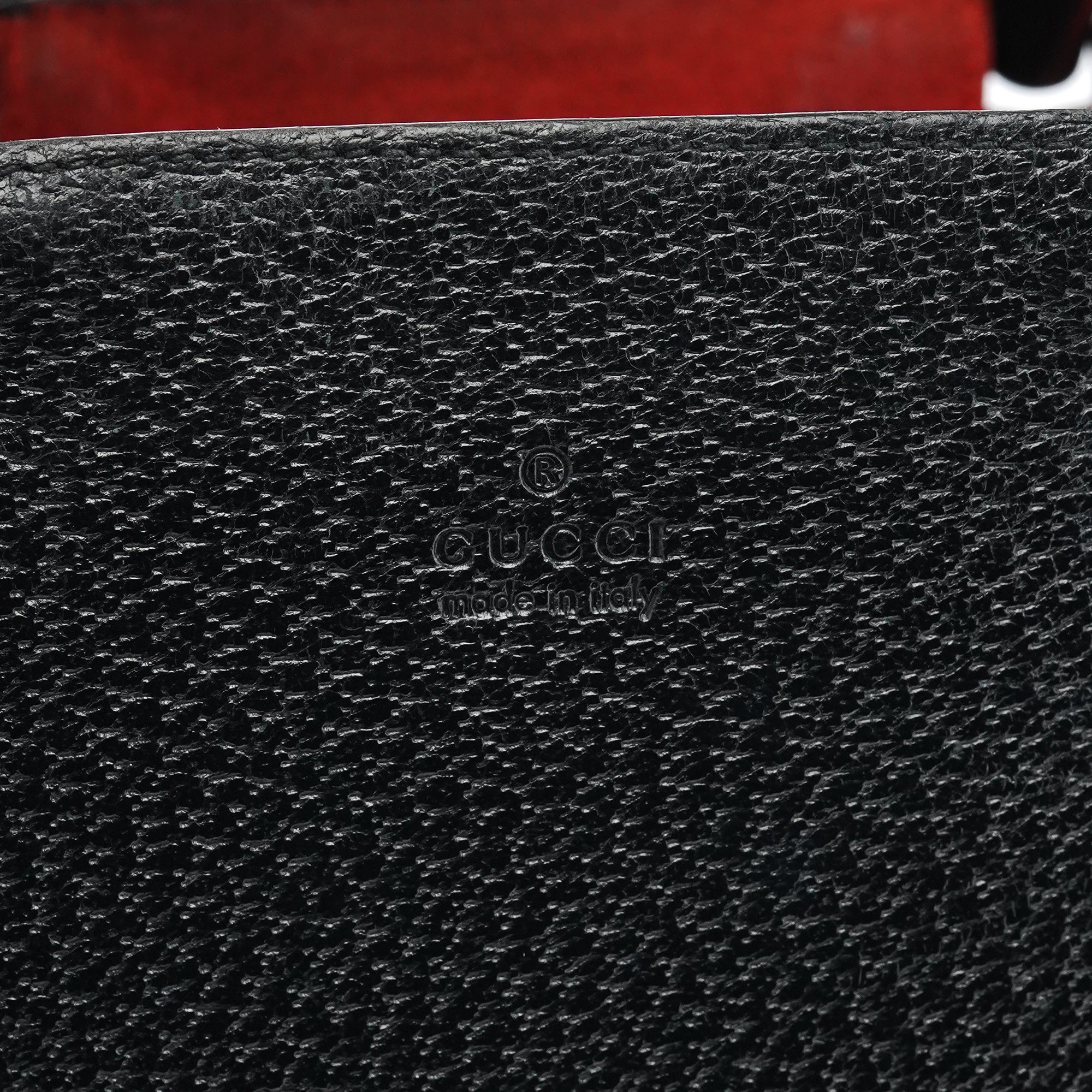 Gucci Black Leather Bamboo Tote Bag