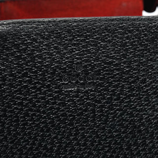 Gucci Black Leather Bamboo Tote Bag