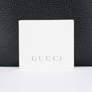 Gucci Black Leather Bamboo Tote Bag
