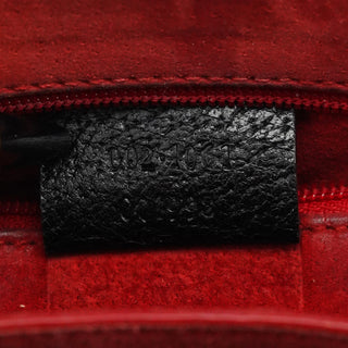 Gucci Black Leather Bamboo Tote Bag