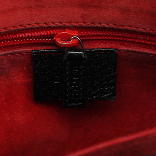 Gucci Black Leather Bamboo Tote Bag