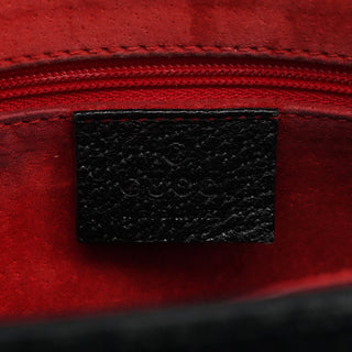 Gucci Black Leather Bamboo Tote Bag