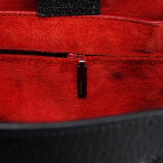 Gucci Black Leather Bamboo Tote Bag