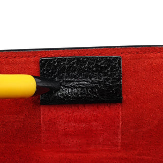 Gucci Black Leather Bamboo Tote Bag