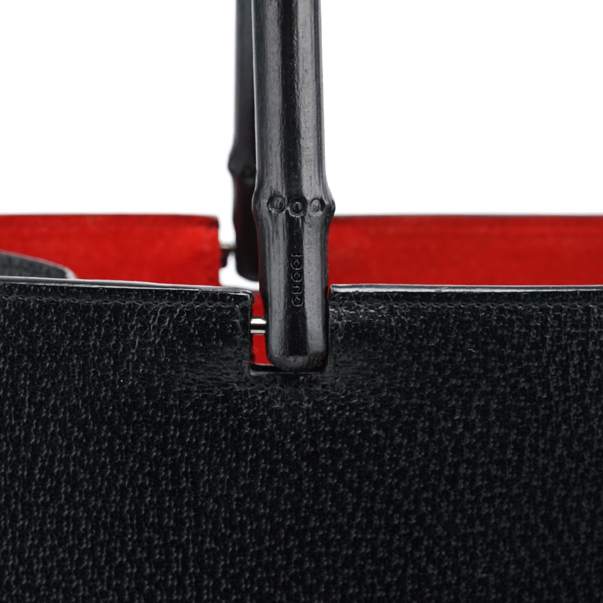 Gucci Sac cabas Bamboo en cuir noir