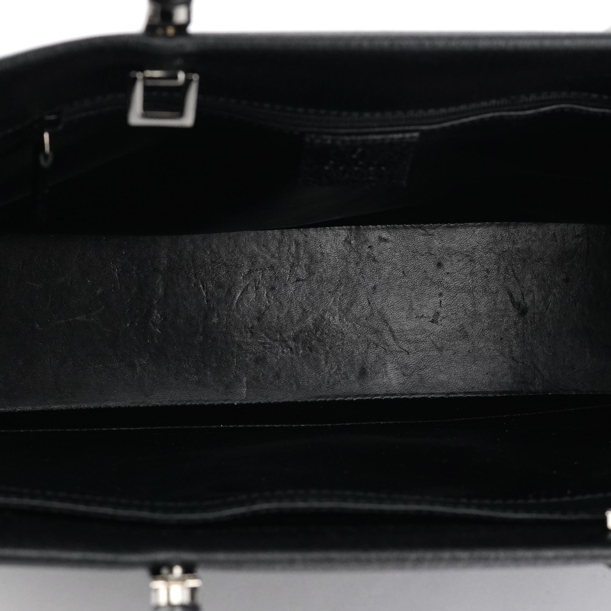 Gucci Black Leather Bamboo Tote Bag