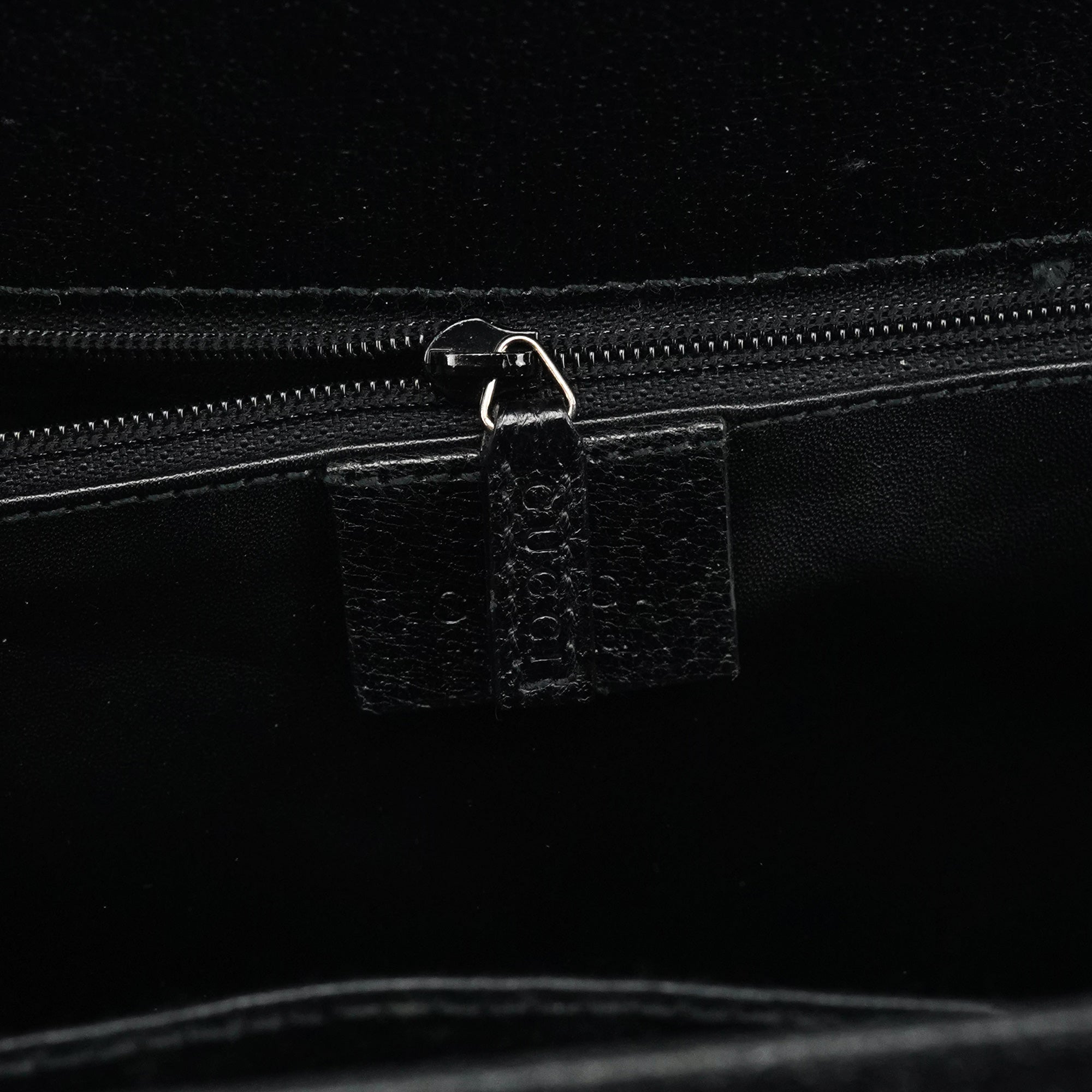 Gucci Black Leather Bamboo Tote Bag