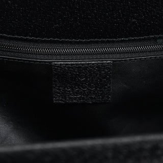 Gucci Black Leather Bamboo Tote Bag