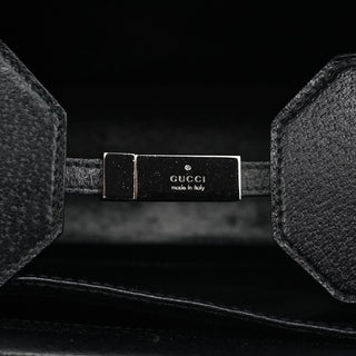 Gucci Black Leather Bamboo Tote Bag