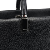 Gucci Black Leather Bamboo Tote Bag