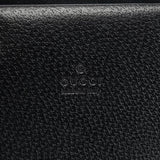 Gucci Black Leather Bamboo Tote Bag