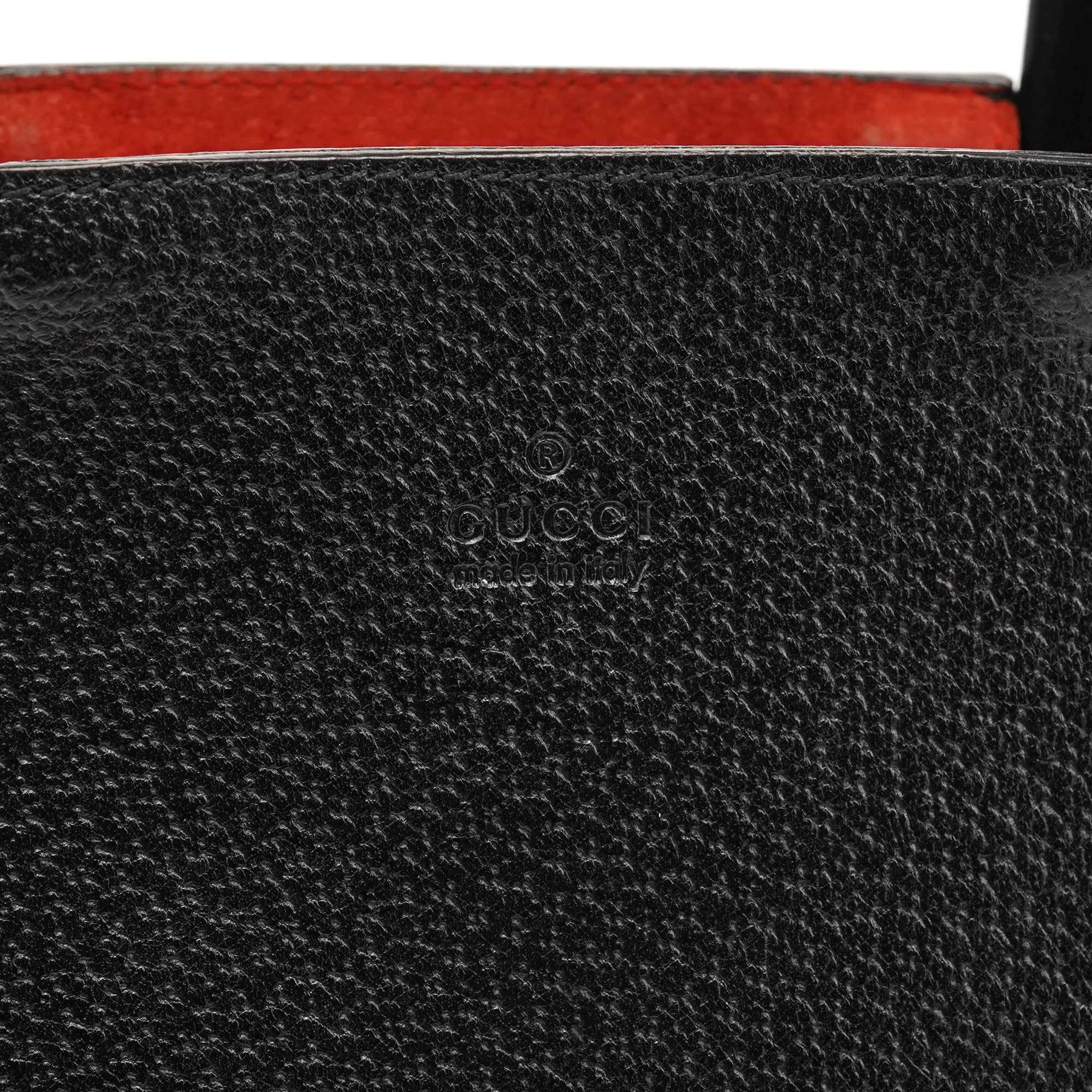 Gucci Black Leather Bamboo Tote Bag