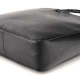 Gucci Black Leather Bamboo Tote Bag