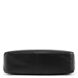 Gucci Black Leather Bamboo Tote Bag