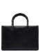 Gucci Black Leather Bamboo Tote Bag