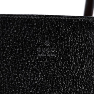 Gucci Black Leather Bamboo Tote Bag