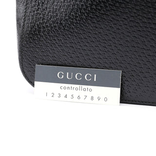 Gucci Black Leather Bamboo Tote Bag