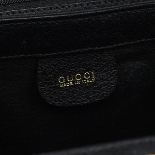 Gucci Black Leather Bamboo Turnlock Shoulder Bag