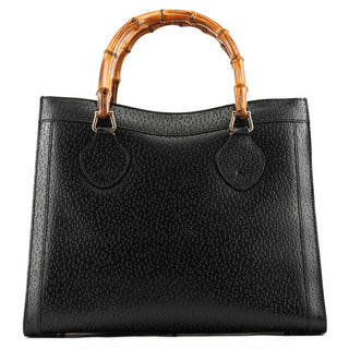 Gucci Black Leather Diana Bamboo Tote Bag