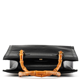 Gucci Black Leather Diana Bamboo Tote Bag