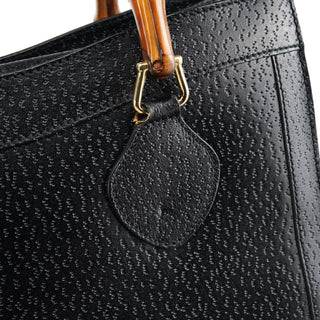 Gucci Black Leather Diana Bamboo Tote Bag
