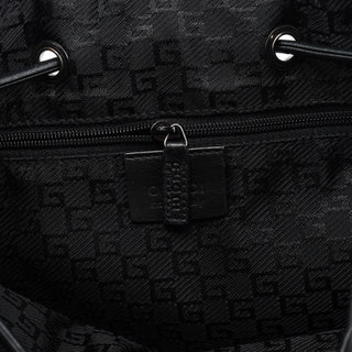 Gucci Black Leather Drawstring Shoulder Bag