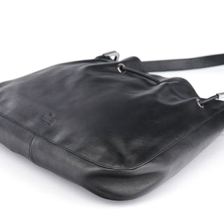 Gucci Black Leather Drawstring Shoulder Bag
